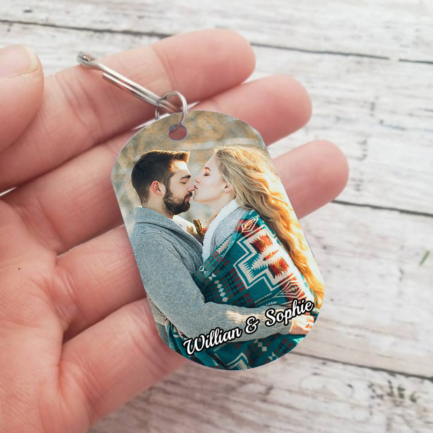Personalised Couple Keychain with Photo & Names A Unique Keepsake of Love-Jessemade AU