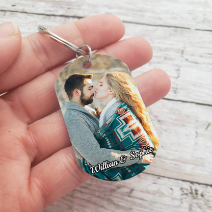 Personalised Couple Keychain with Photo & Names A Unique Keepsake of Love-Jessemade AU