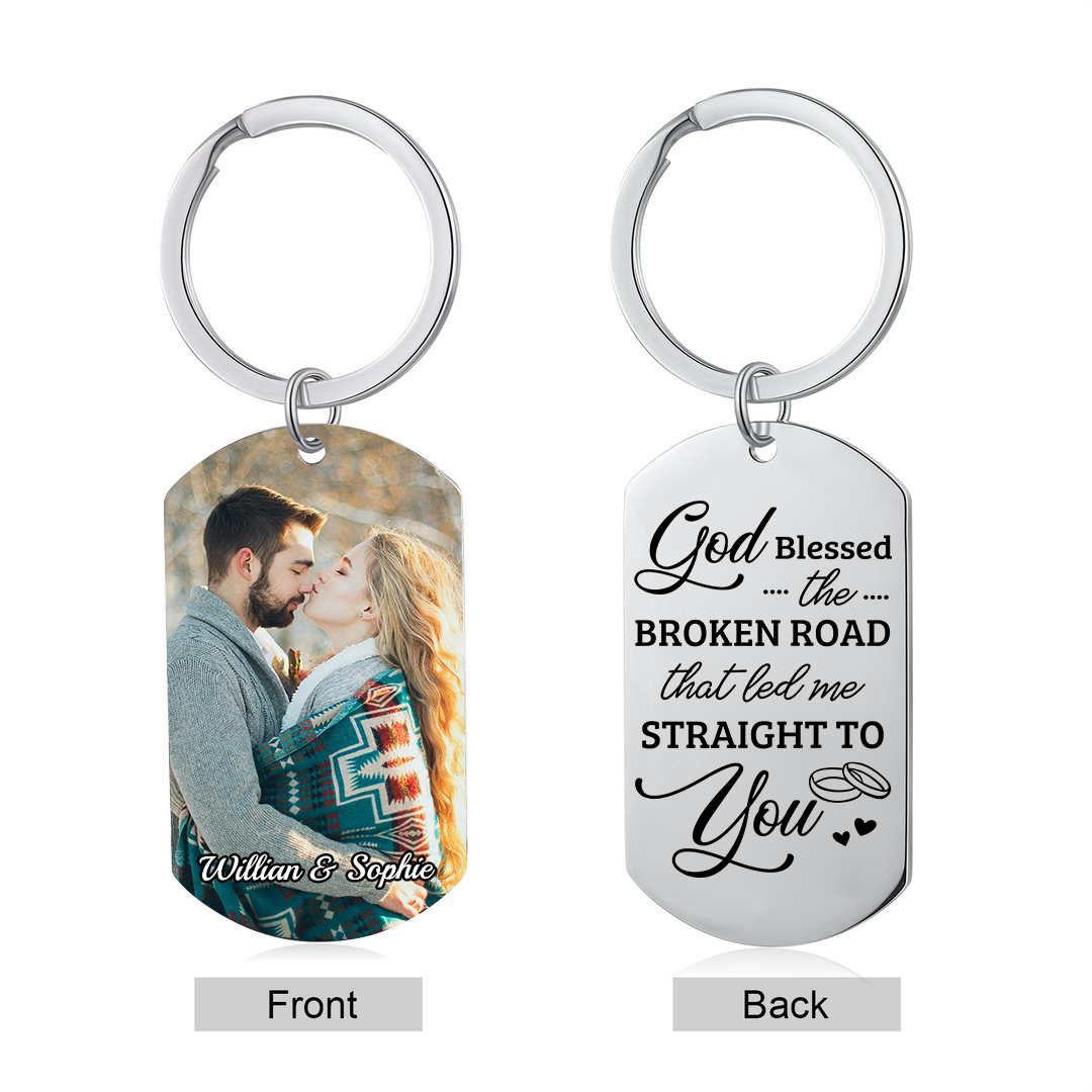 Personalised Couple Keychain with Photo & Names A Unique Keepsake of Love-Jessemade AU