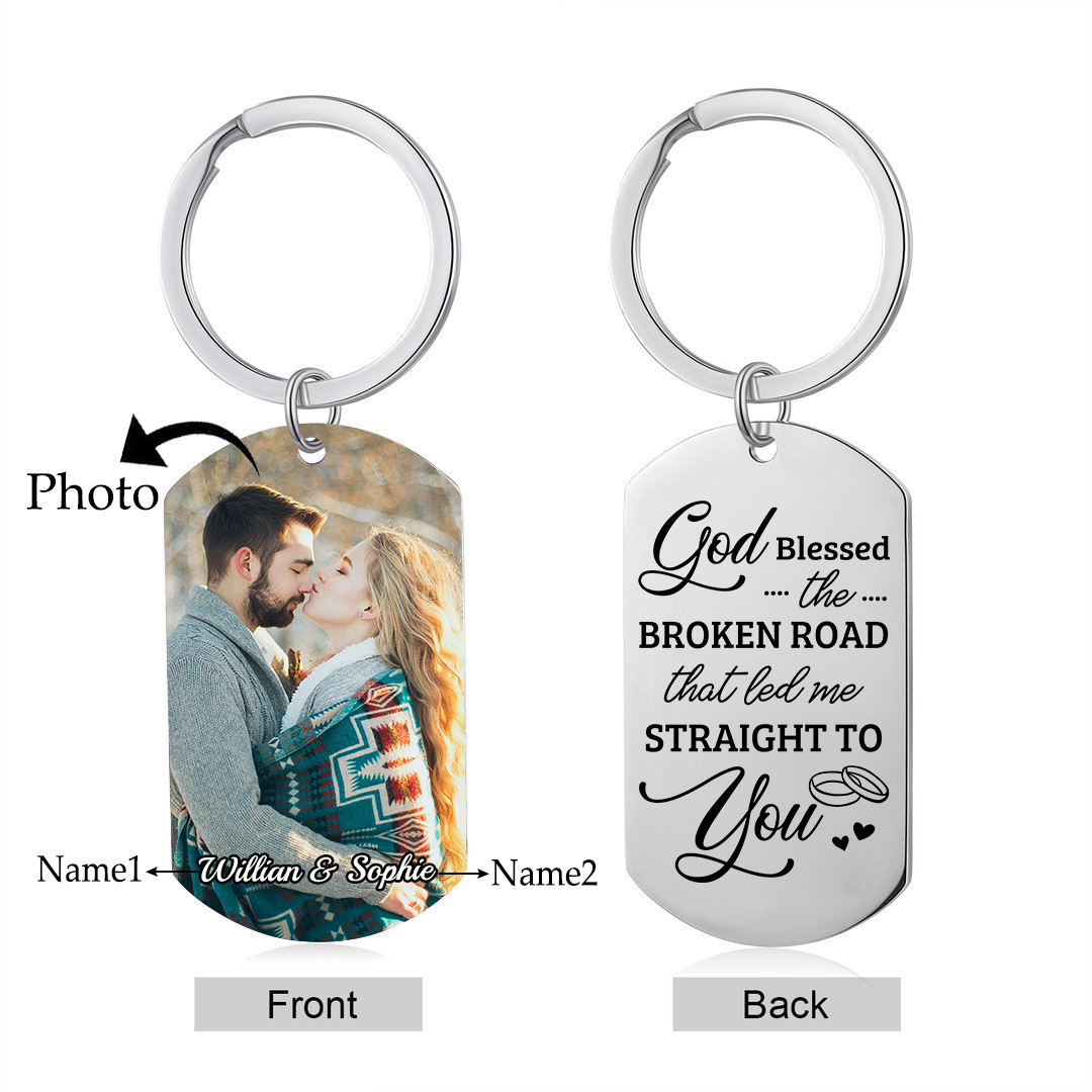 Personalised Keychain with Photo & Names A Unique Keepsake of Love