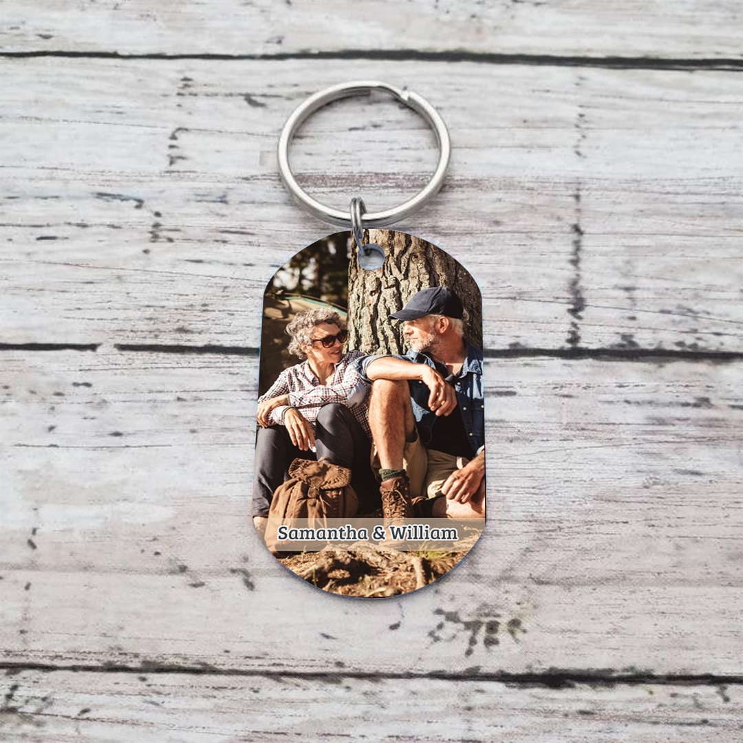 Personalised Couple Keychain with Photo and 2 uNames A Heartfelt Gift for Your Favorite Person-Jessemade AU