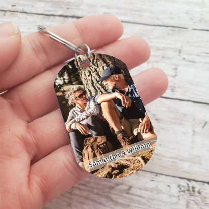 Personalised Couple Keychain with Photo and 2 uNames A Heartfelt Gift for Your Favorite Person-Jessemade AU