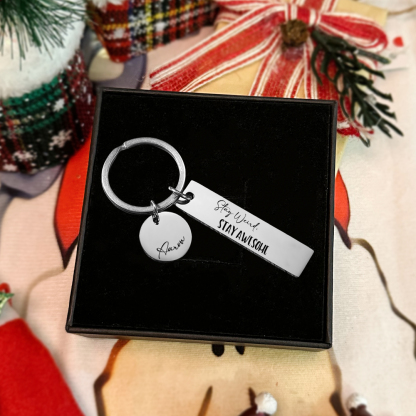 Stay Weird Stay Awesome Personalised Name Keychain Gift For Kid Teenager-Jessemade AU