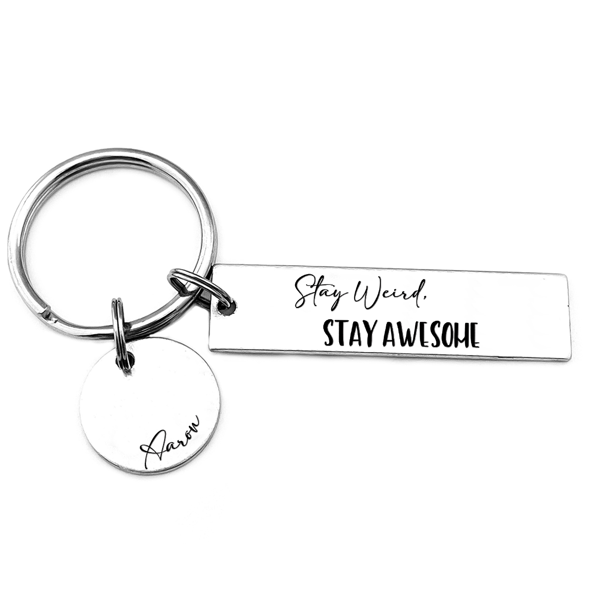 Stay Weird Stay Awesome Personalised Name Keychain Gift For Kid Teenager-Jessemade AU