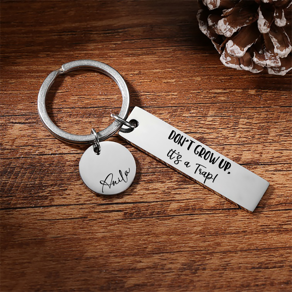 Don't Grow Up It's A Trap Personalised Name Keychain Gift For Kid Teenager-Jessemade AU