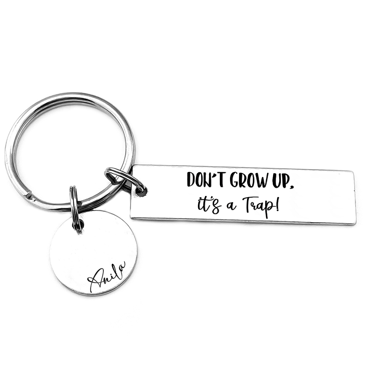 Don't Grow Up It's A Trap Personalised Name Keychain Gift For Kid Teenager-Jessemade AU