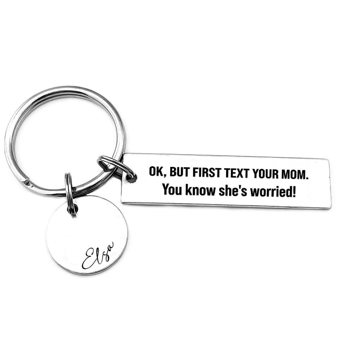 First Text Your Mom She's Worried Personalised Name Keychain New Driver Gift For Kid Teenager-Jessemade AU