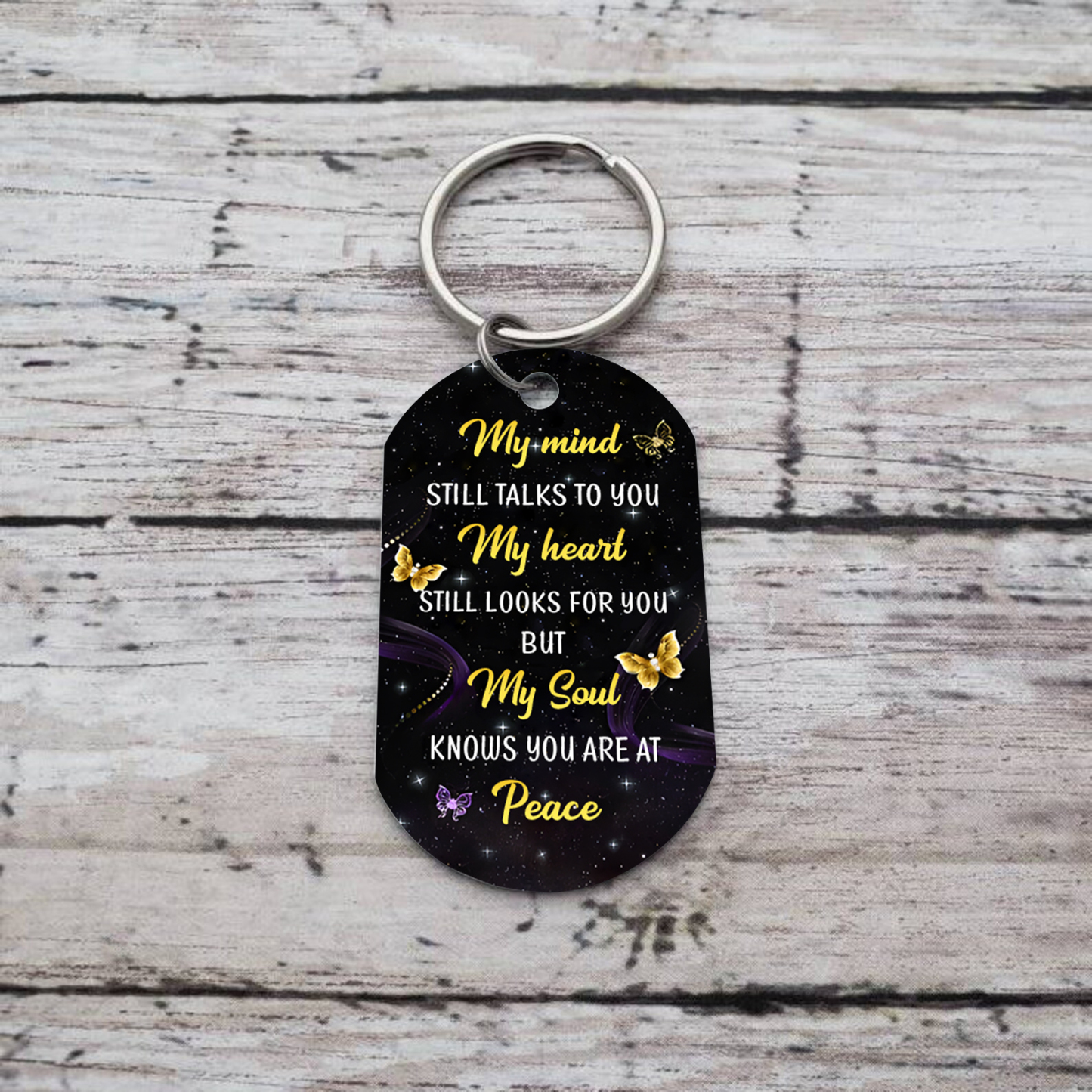 Personalised Memorial Photo Keychain Custom Name & Year Keepsake Gift My Mind Still Talks To You-Jessemade AU