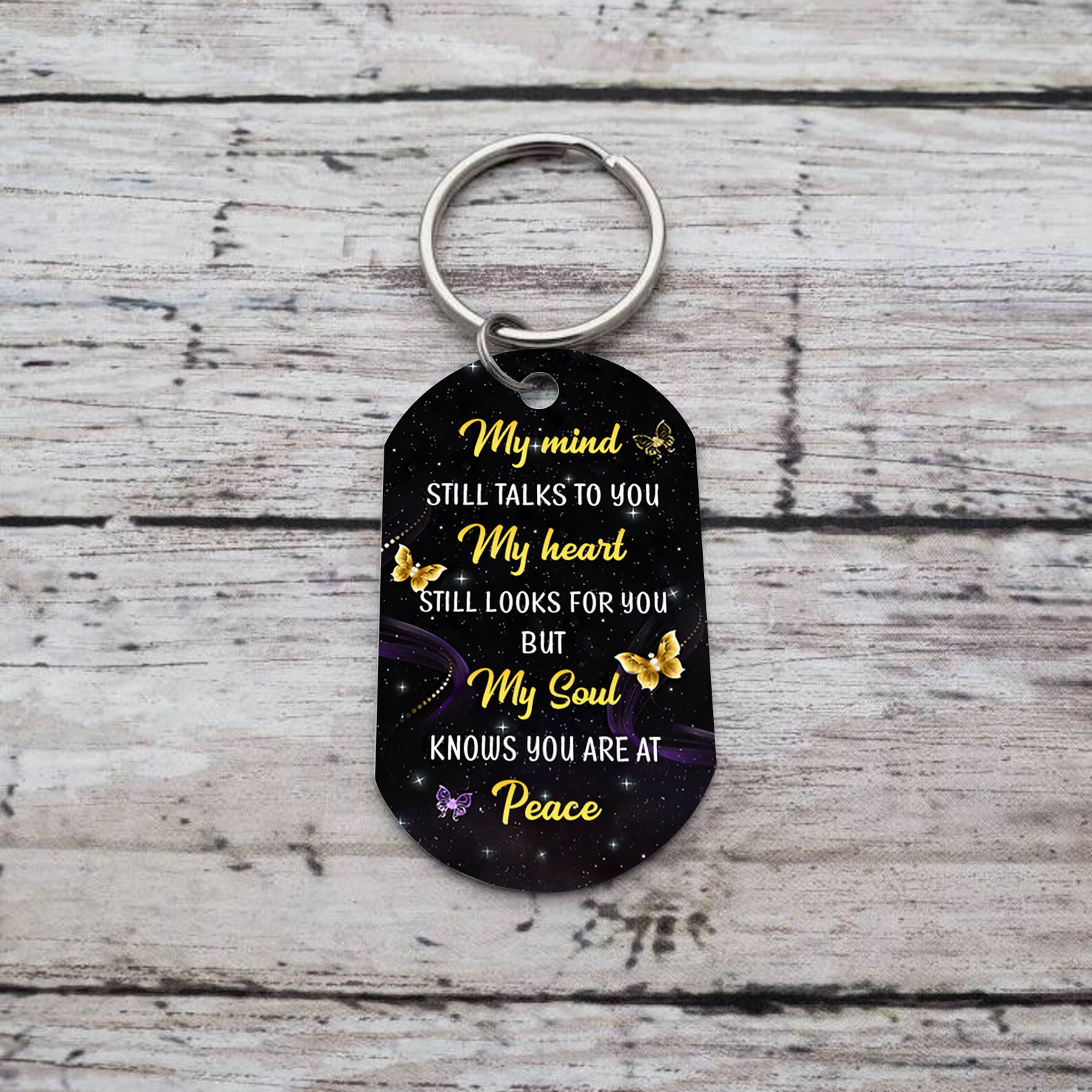Personalised Memorial Photo Keychain Custom Name & Year Keepsake Gift My Mind Still Talks To You-Jessemade AU