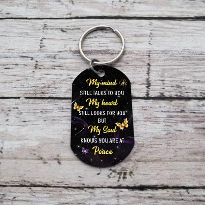 Personalised Memorial Photo Keychain Custom Name & Year Keepsake Gift My Mind Still Talks To You-Jessemade AU
