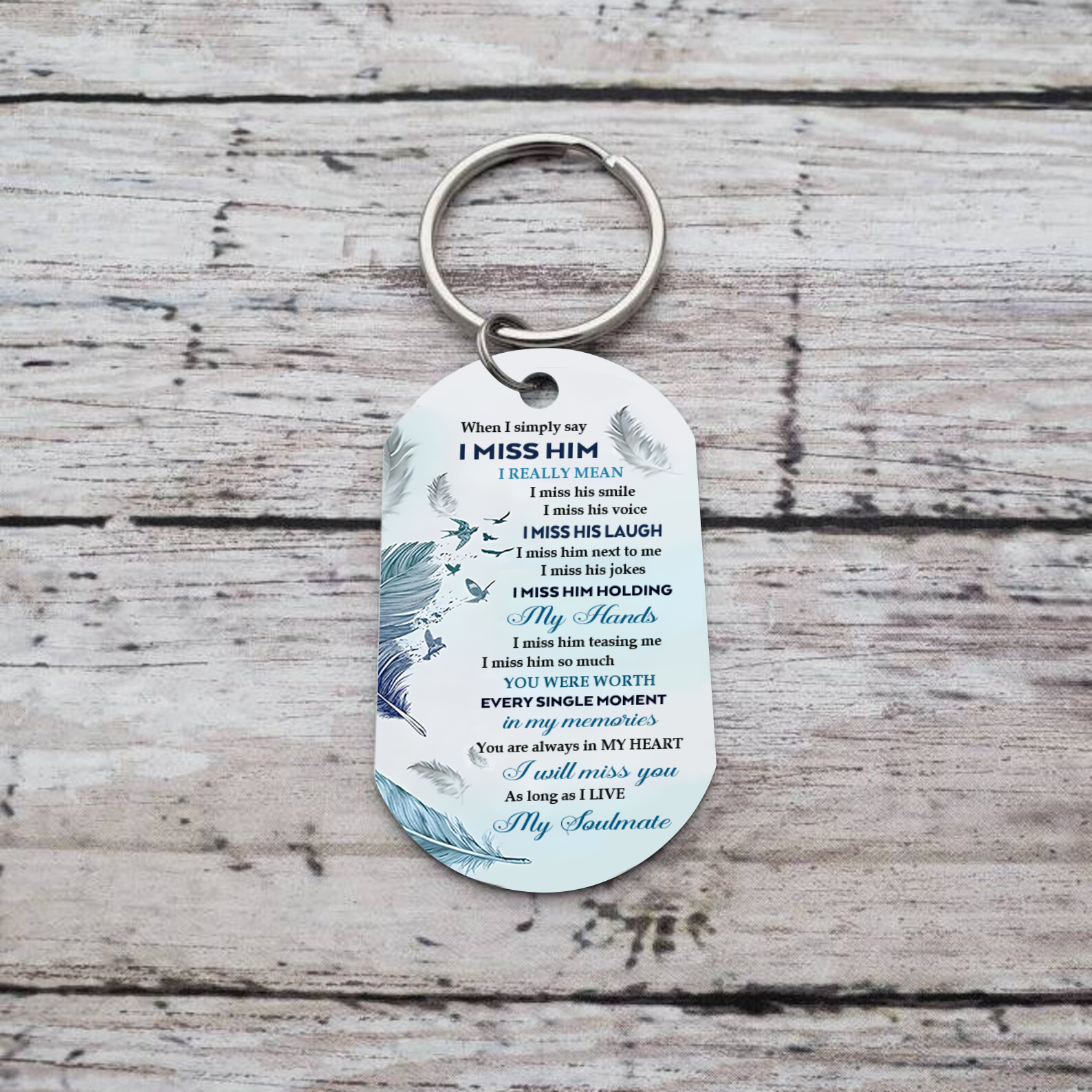 Custom Memorial Photo Keychain with Personalised Names Thoughtful Gift for Loved Ones I Miss You-Jessemade AU