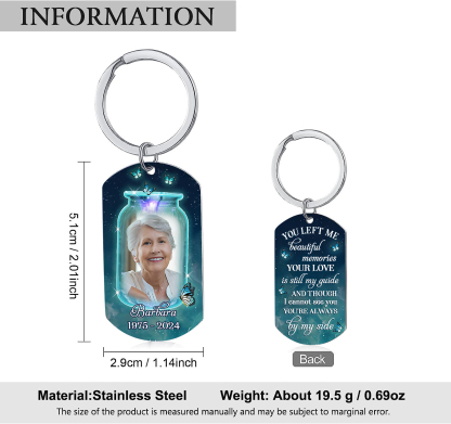 Personalised Memorial Keychain with Custom Photo and Name Wishing Bottle Memorial Keyring You're Always By My Side-Jessemade AU