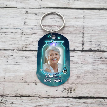 Personalised Memorial Keychain with Custom Photo and Name Wishing Bottle Memorial Keyring You're Always By My Side-Jessemade AU