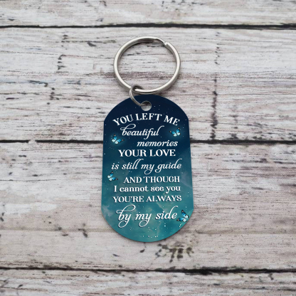 Personalised Memorial Keychain with Custom Photo and Name Wishing Bottle Memorial Keyring You're Always By My Side-Jessemade AU