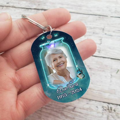 Personalised Memorial Keychain with Custom Photo and Name Wishing Bottle Memorial Keyring You're Always By My Side-Jessemade AU