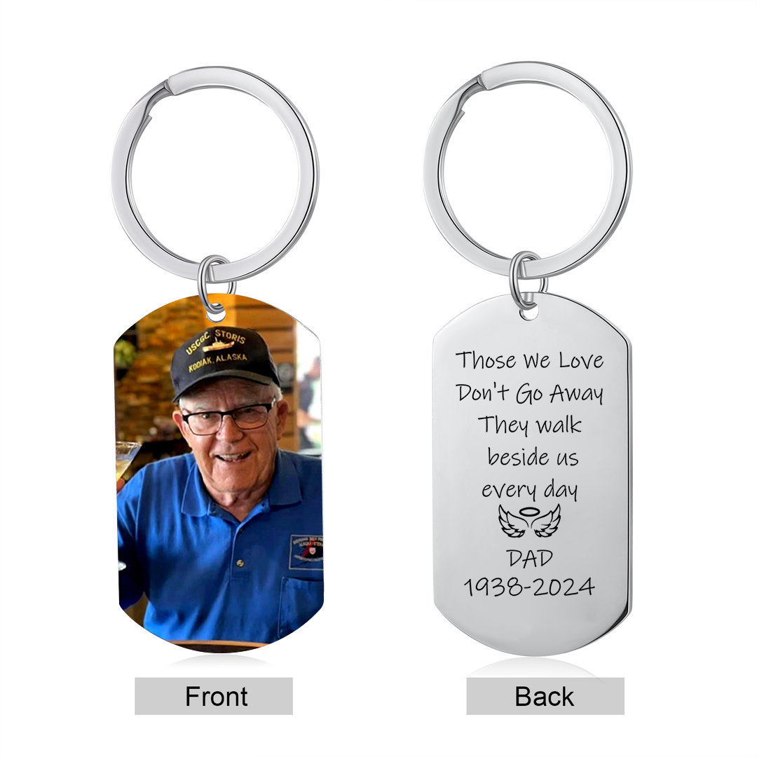 Personalised Memorial Keychain with Custom Photo Heartfelt Tribute Gift Those We Love Don't Go Away-Jessemade AU