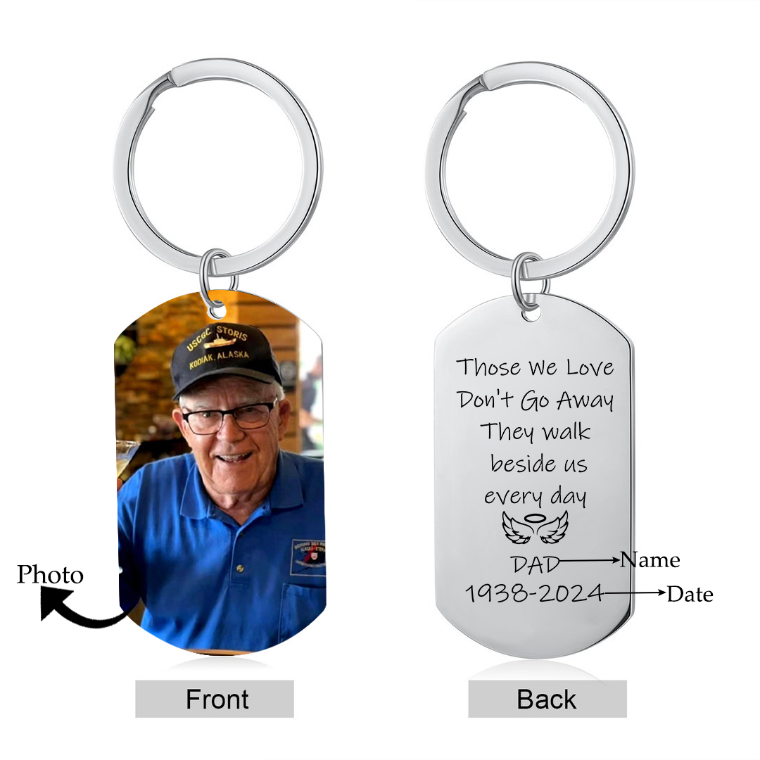 Personalised Memorial Keychain with Custom Photo Heartfelt Tribute Gift Those We Love Don't Go Away-Jessemade AU
