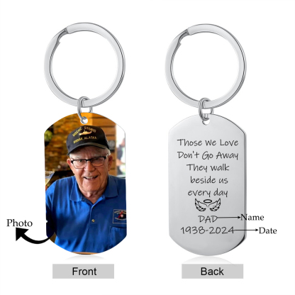 Personalised Memorial Keychain with Custom Photo Heartfelt Tribute Gift Those We Love Don't Go Away-Jessemade AU