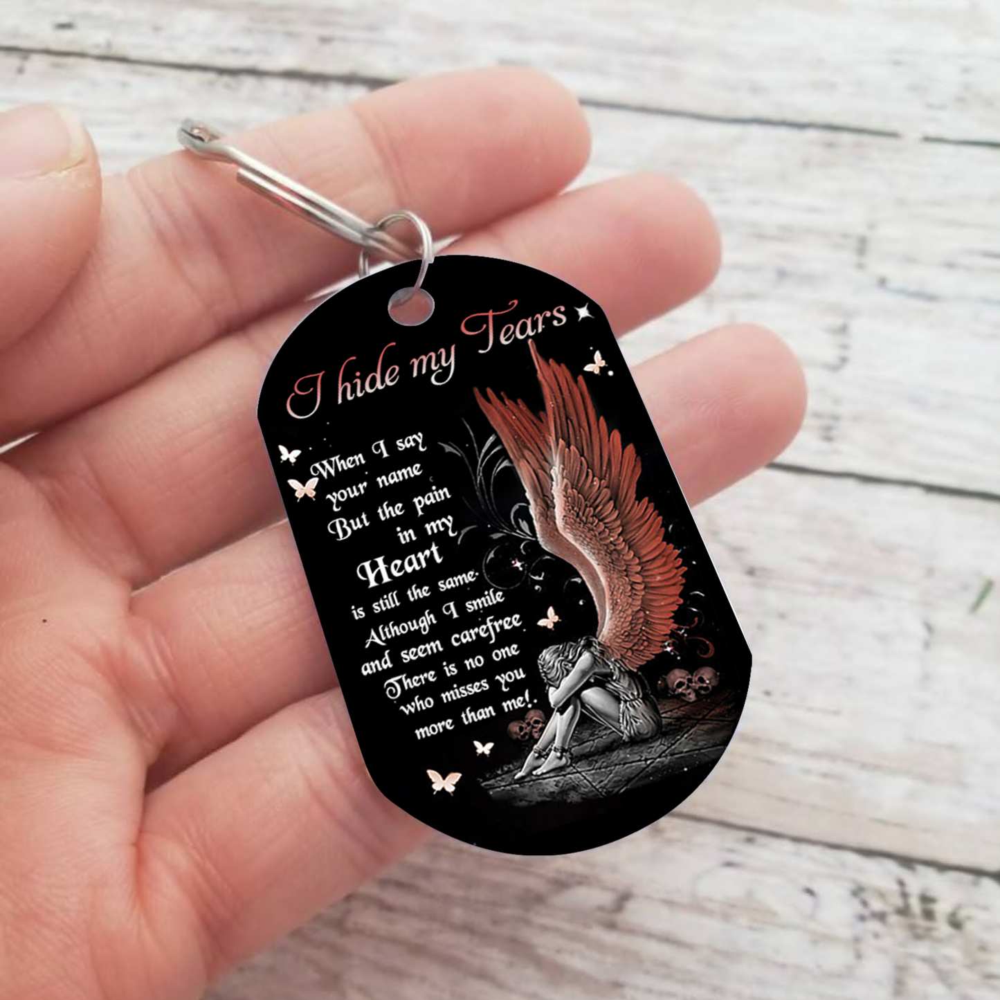 Red-Winged Weeping Angel Keychain Heartfelt Memorial for Christmas-Jessemade AU