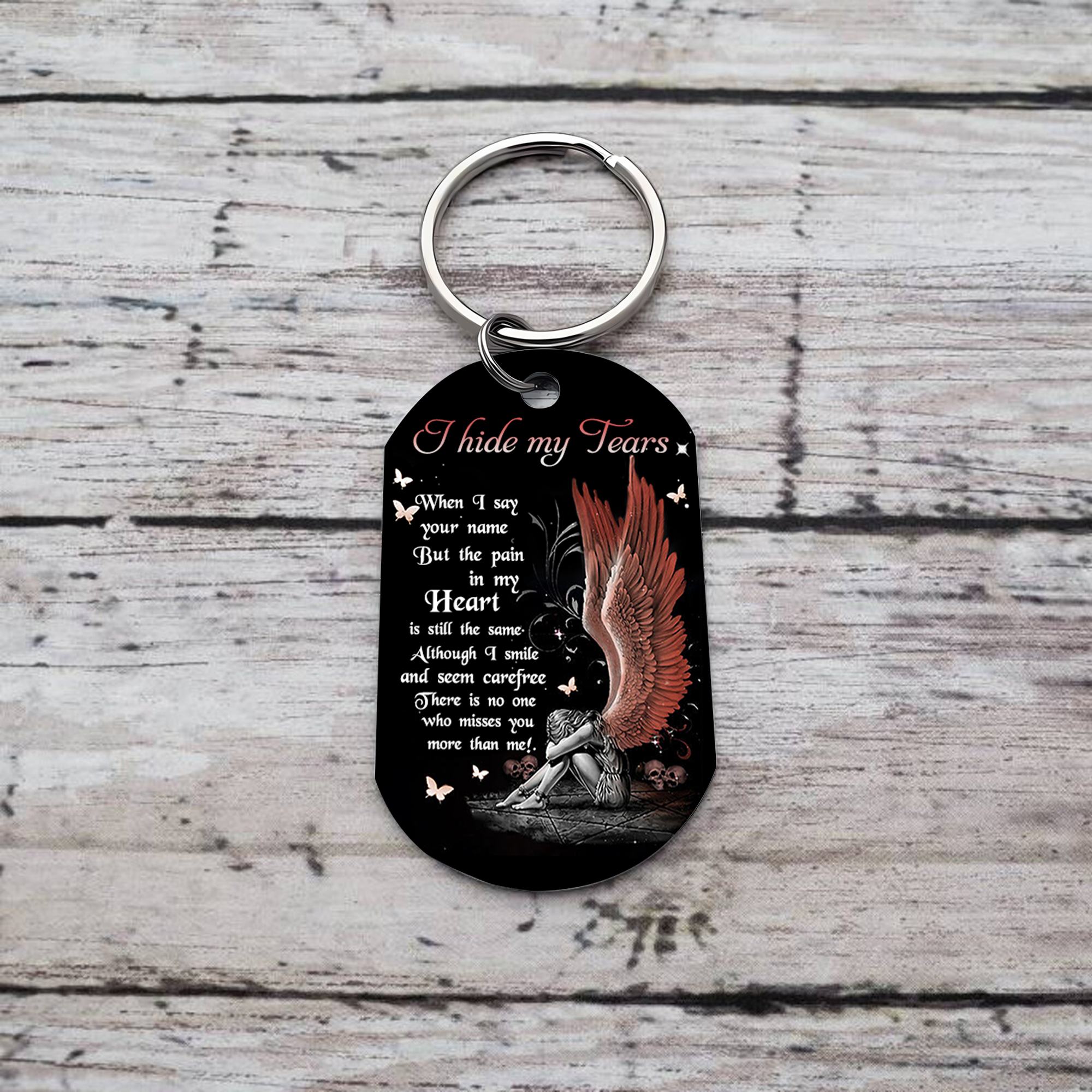Red-Winged Weeping Angel Keychain Heartfelt Memorial for Christmas-Jessemade AU