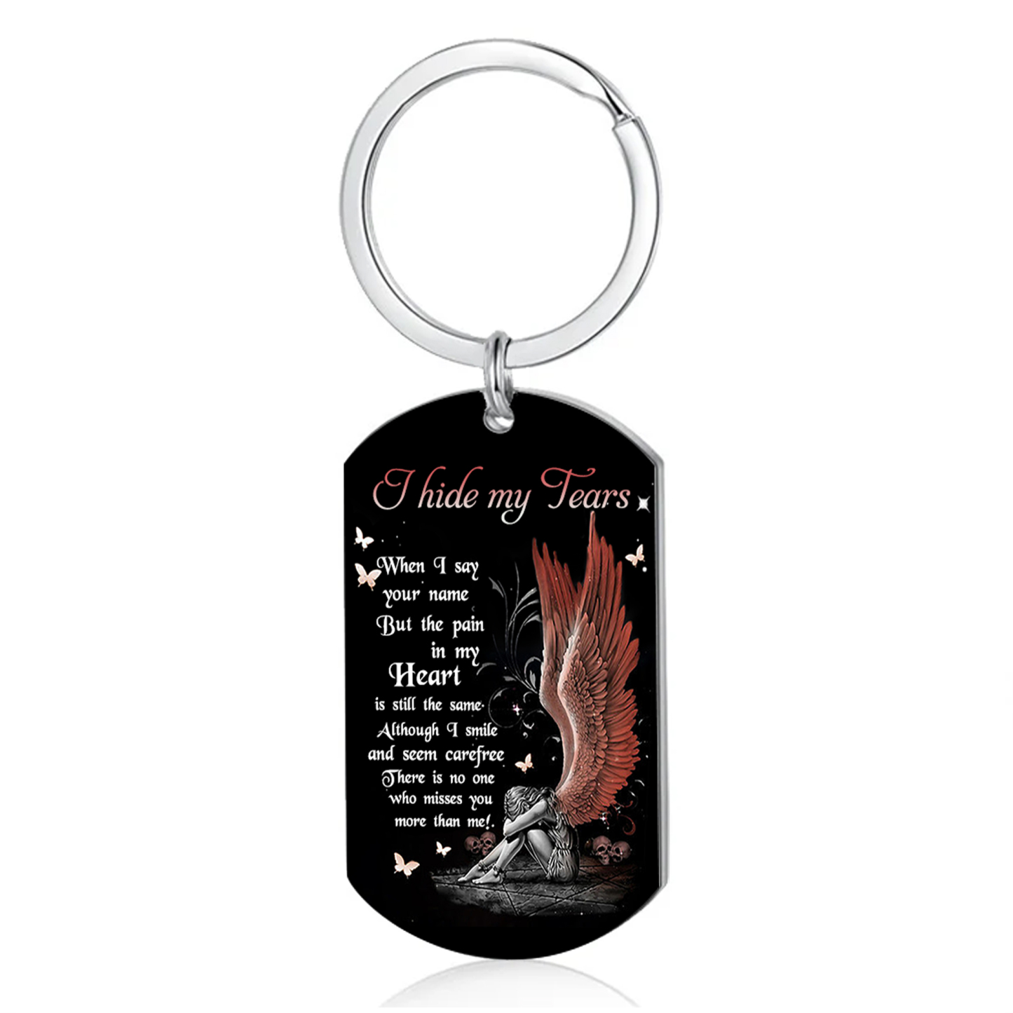 Red-Winged Weeping Angel Keychain Heartfelt Memorial for Christmas-Jessemade AU
