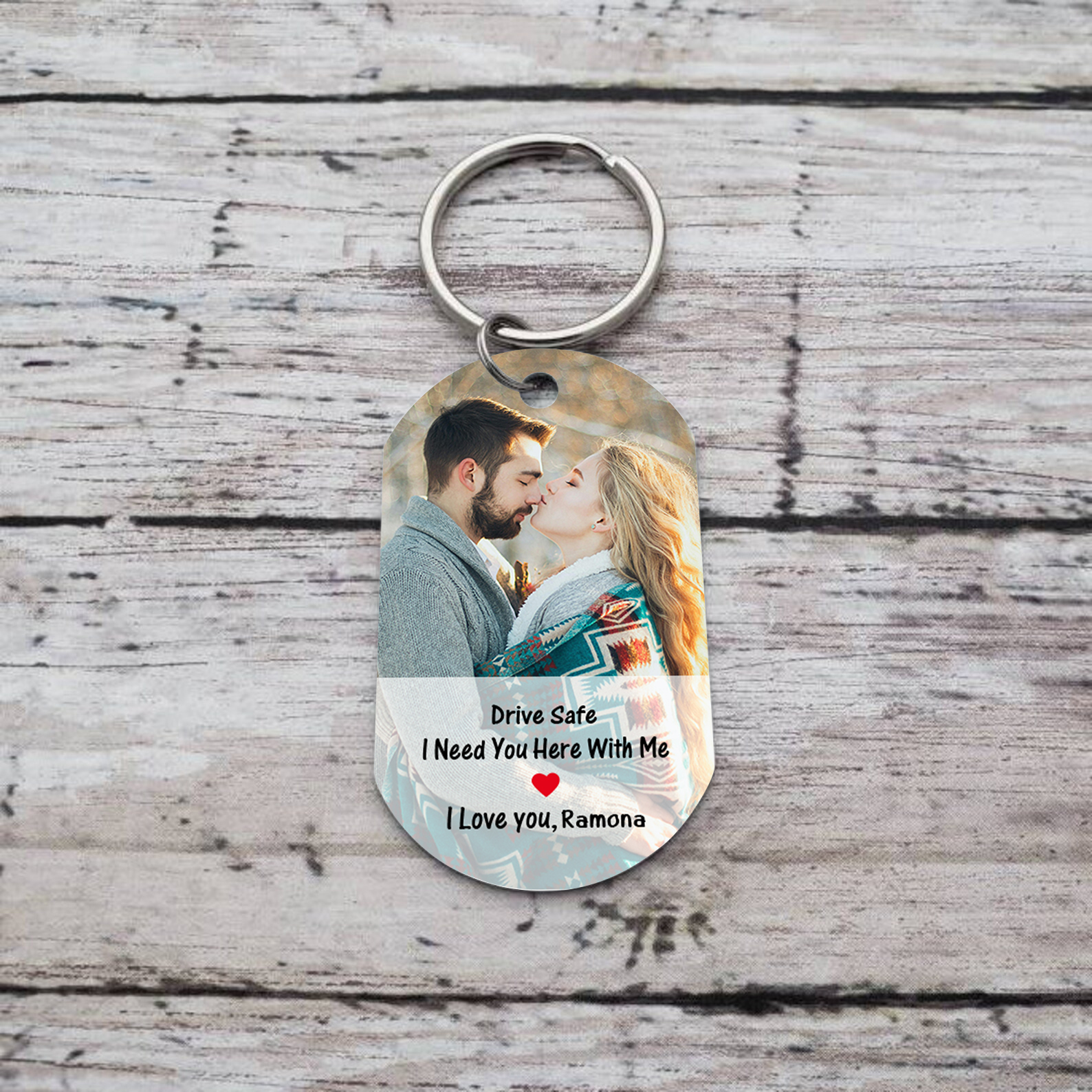Drive Safe I Need You Here With Me Personalised Valentine Day Keychain with Name & Photo A Heartfelt Reminder of Love-Jessemade AU
