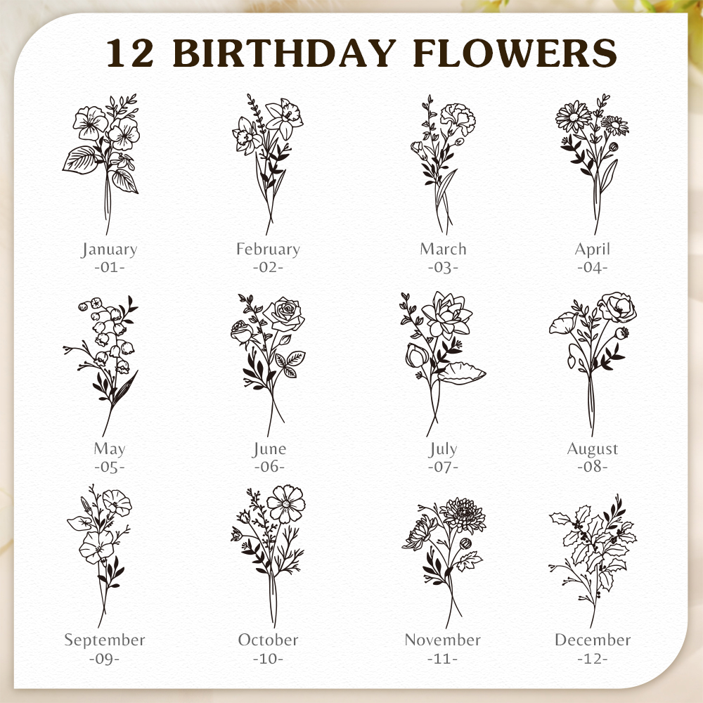 Personalised Birth Flower Keychain Custom Name Keyring Leather Birthday Gifts for Her-Jessemade AU