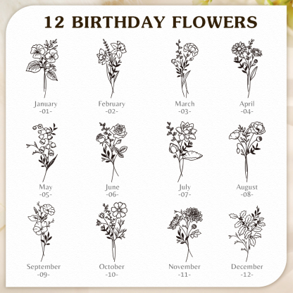 Personalised Birth Flower Keychain Custom Name Keyring Leather Birthday Gifts for Her-Jessemade AU