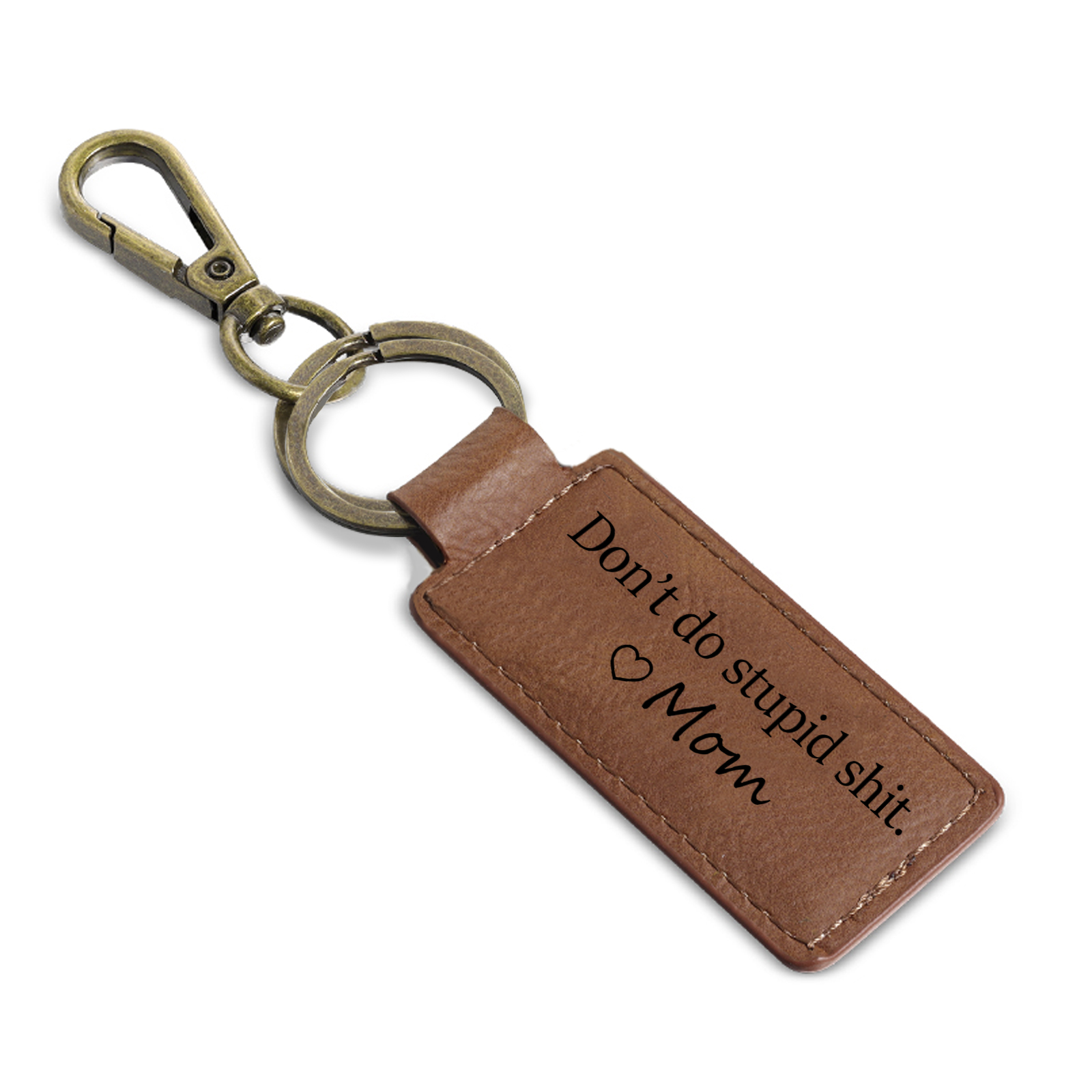 Don't Do Stupid Funny Leather Keychain Drive Safe Have Fun Keychain Teenager Gift Set For Son/Daughter-Jessemade AU