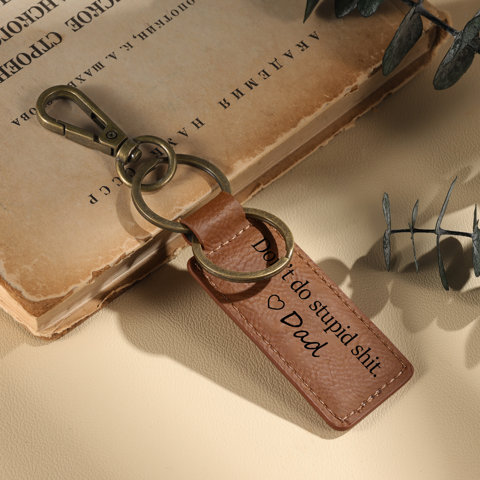 Don't Do Stupid Funny Leather Keychain Drive Safe Have Fun Keychain Teenager Gift Set For Son/Daughter-Jessemade AU