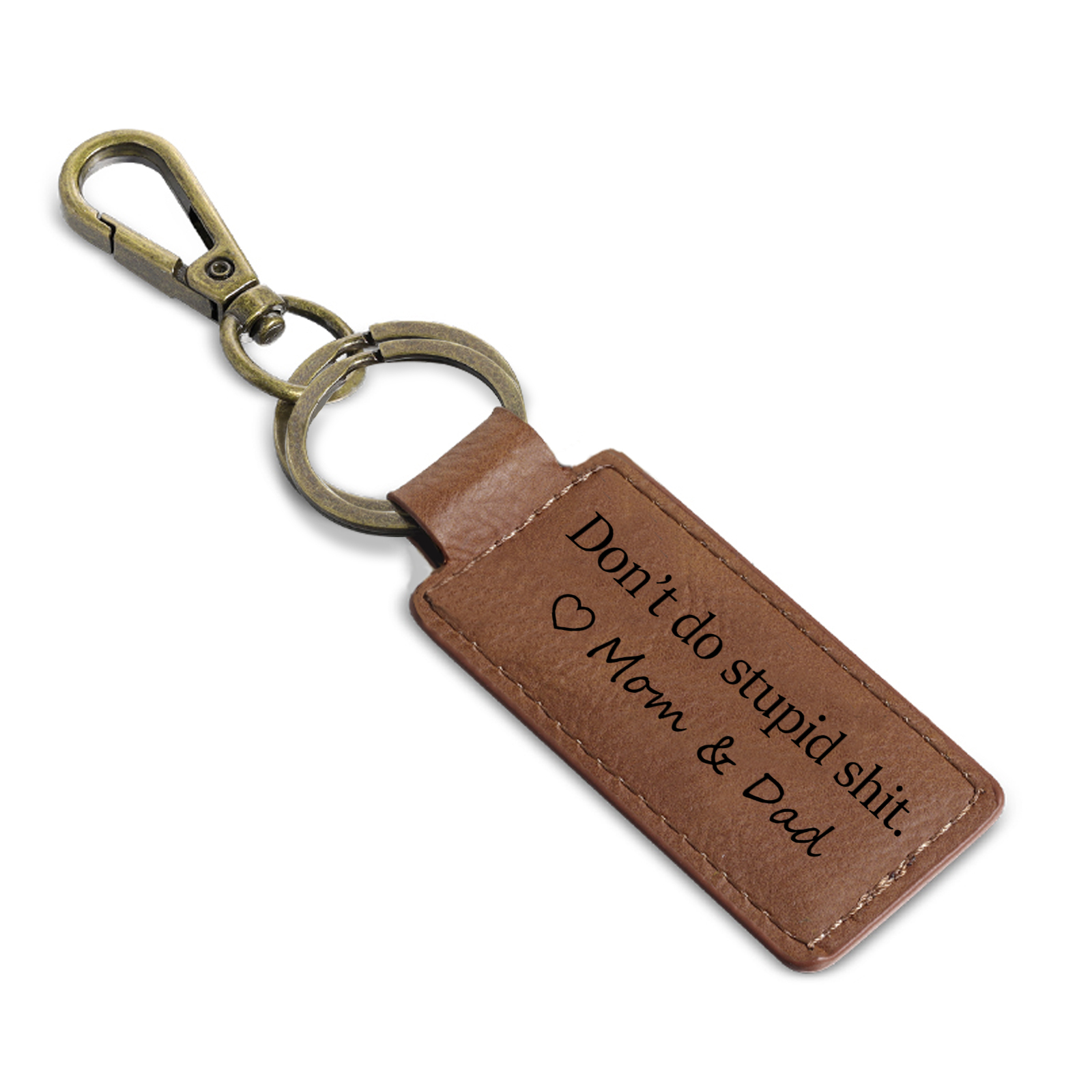 Don't Do Stupid Funny Leather Keychain Drive Safe Have Fun Keychain Teenager Gift Set For Son/Daughter-Jessemade AU