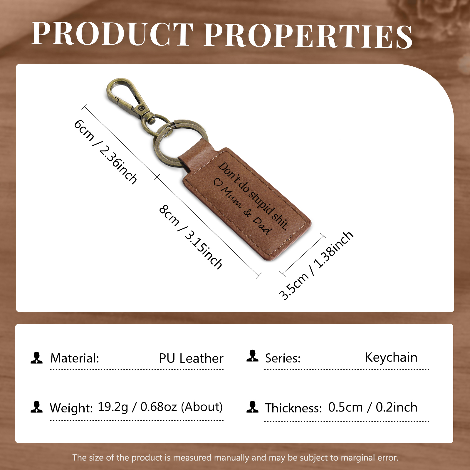 Don't Do Stupid Funny Leather Keychain Drive Safe Have Fun Keychain Teenager Gift Set For Son/Daughter-Jessemade AU