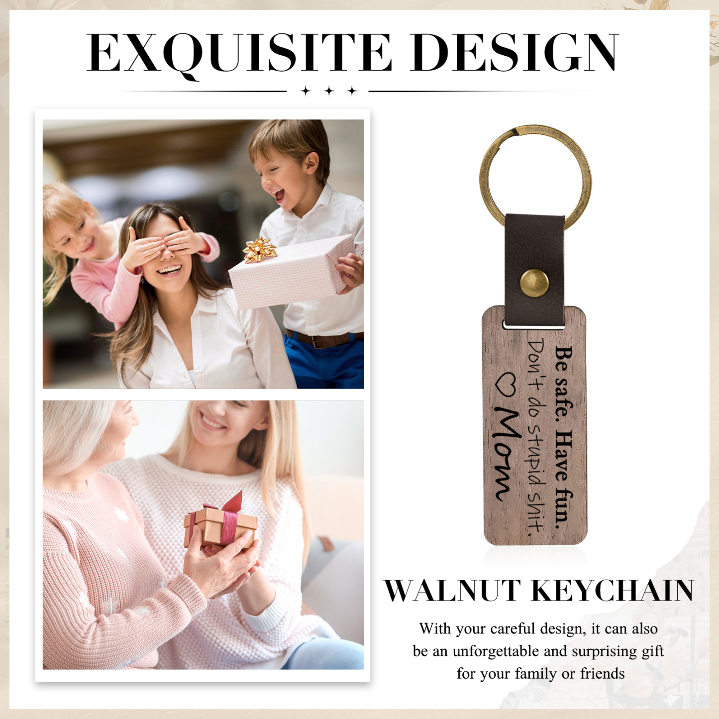 Don't Do Stupid Funny Wooden Keychain Drive Safe Have Fun Keychain Teenager Gift Set For Son/Daughter-Jessemade AU