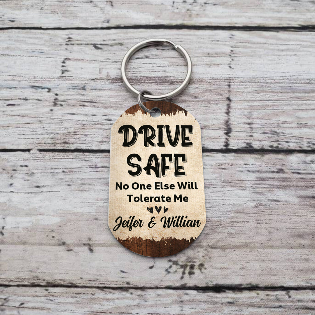 Personalised Drive Safe Keychain with 2 Names & Photo A Meaningful Gift for Couples-Jessemade AU