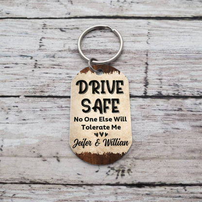 Personalised Drive Safe Keychain with 2 Names & Photo A Meaningful Gift for Couples-Jessemade AU