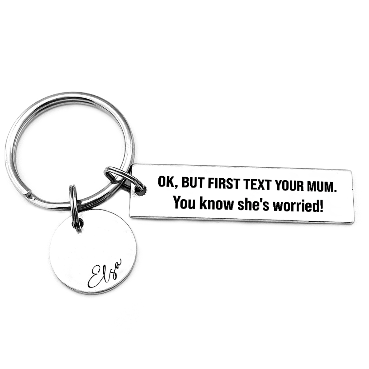 First Text Your Mom She's Worried Personalised Name Keychain New Driver Gift For Kid Teenager-Jessemade AU