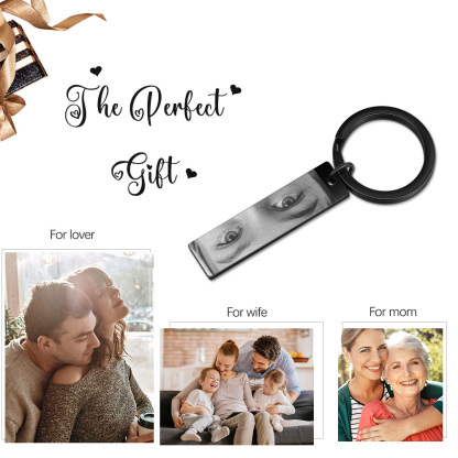 Personalised Keyring with 1 Photo Customised Keychain Eyes