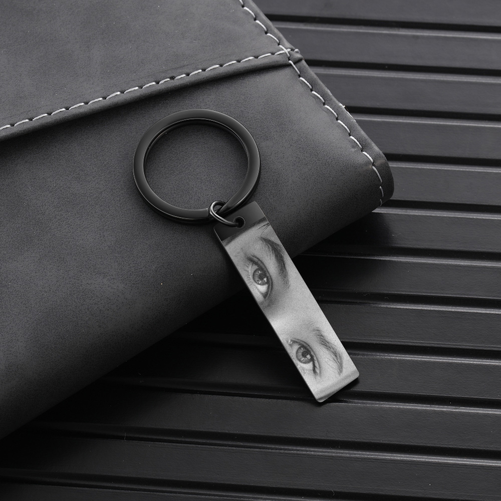 Personalised Keyring with 1 Photo Customised Keychain Eyes