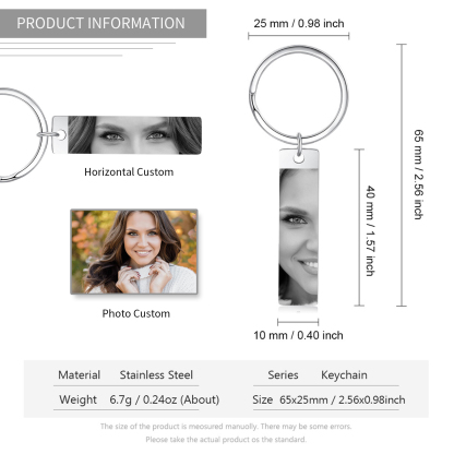 Personalised Keyring with 1 Photo Customised Keychain Eyes