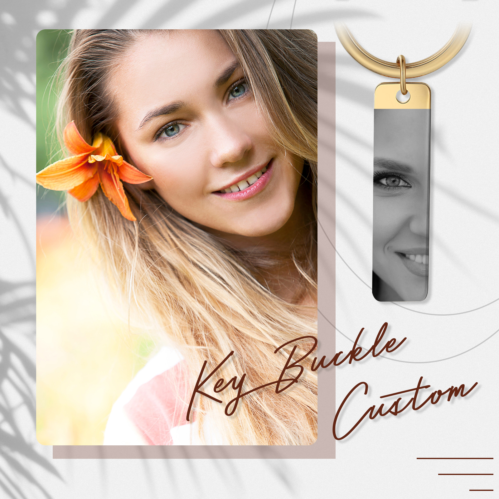 Personalised Keyring with 1 Photo Customised Keychain Eyes