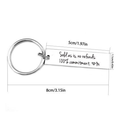 Funny Couple Keychain Personalised Initial Key Ring Sold as Is No Refunds100% Commitment Gift for Couple