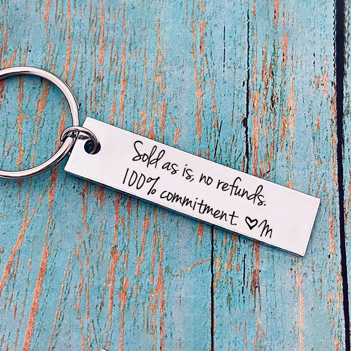 Funny Couple Keychain Personalised Initial Key Ring Sold as Is No Refunds100% Commitment Gift for Couple