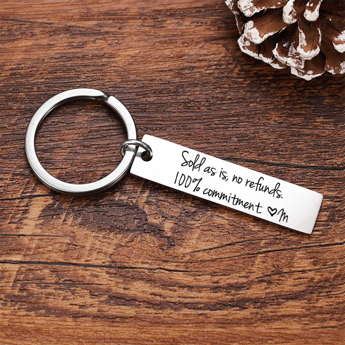 Funny Couple Keychain Personalised Initial Key Ring Sold as Is No Refunds100% Commitment Gift for Couple
