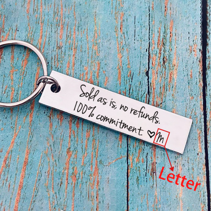 Funny Couple Keychain Personalised Initial Key Ring Sold as Is No Refunds100% Commitment Gift for Couple
