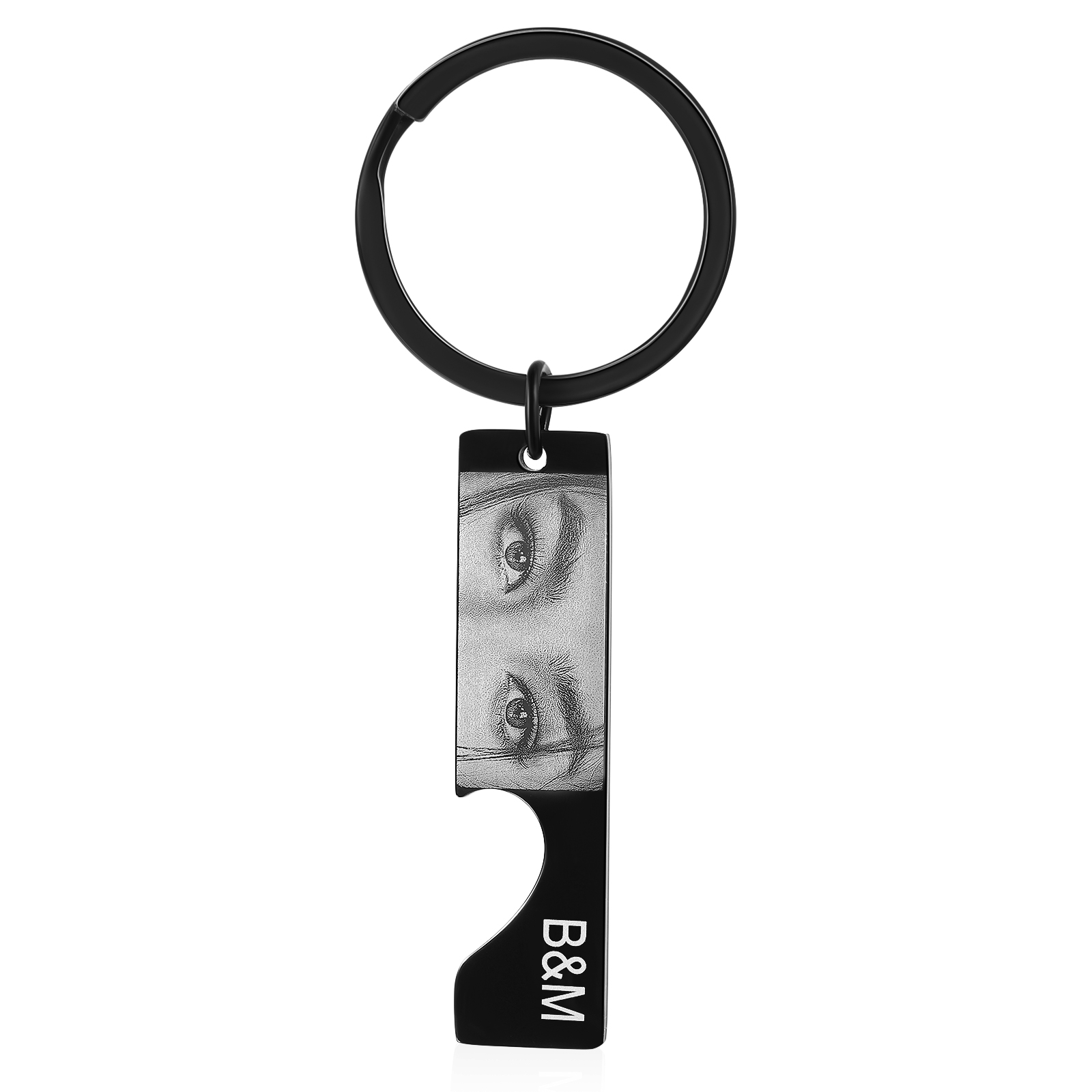 Personalised Eye Photo Keychain Custom 2 Photos and 2 Letters Heart Puzzle Matching Keychain Gift for Couple