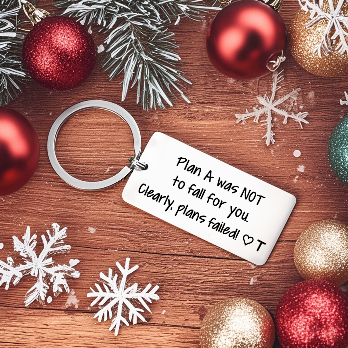 Personalised Funny Keychain Plan a Was Not to Fall for You Clearly Plans Failed Custom 1 Letter Gift for Couple
