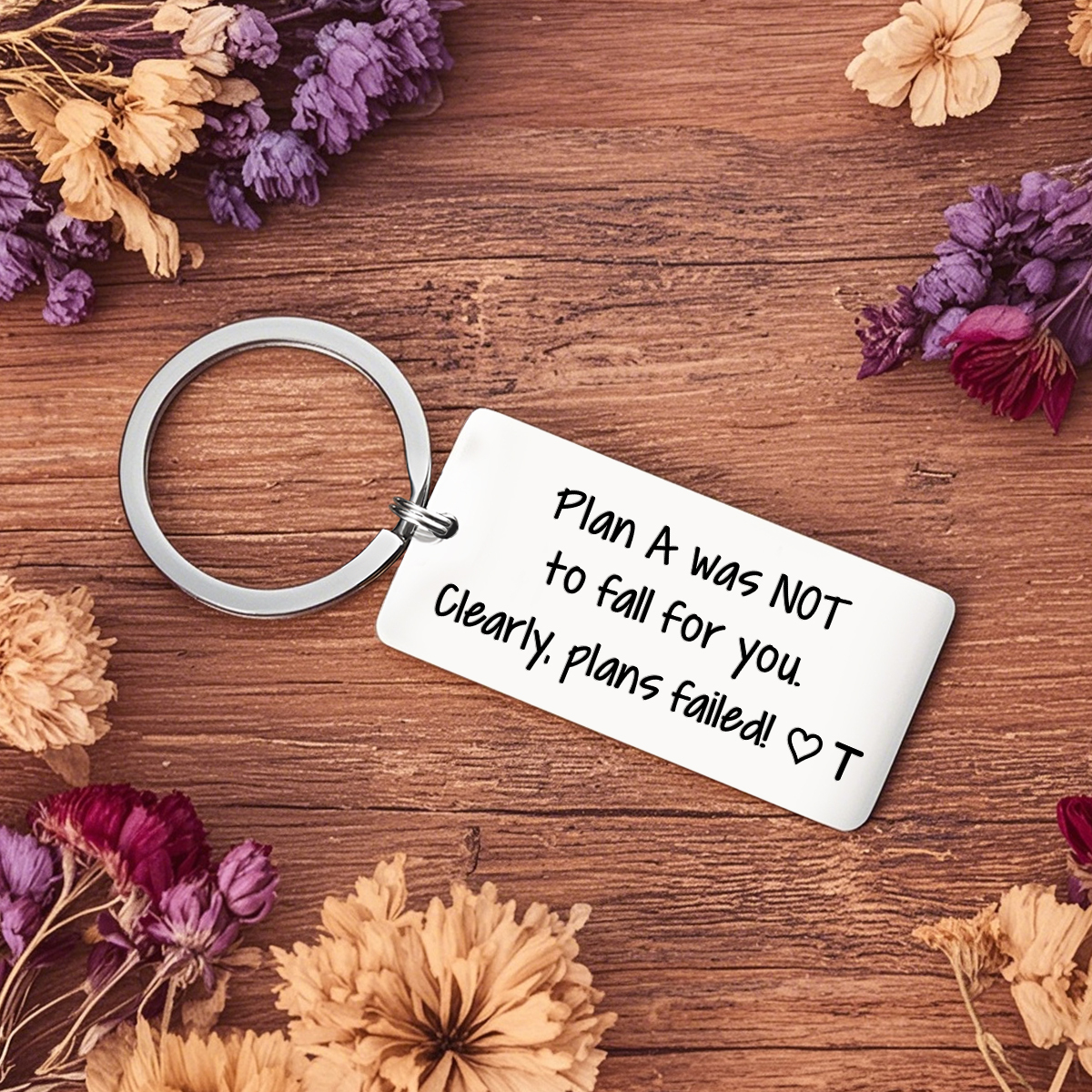 Personalised Funny Keychain Plan a Was Not to Fall for You Clearly Plans Failed Custom 1 Letter Gift for Couple