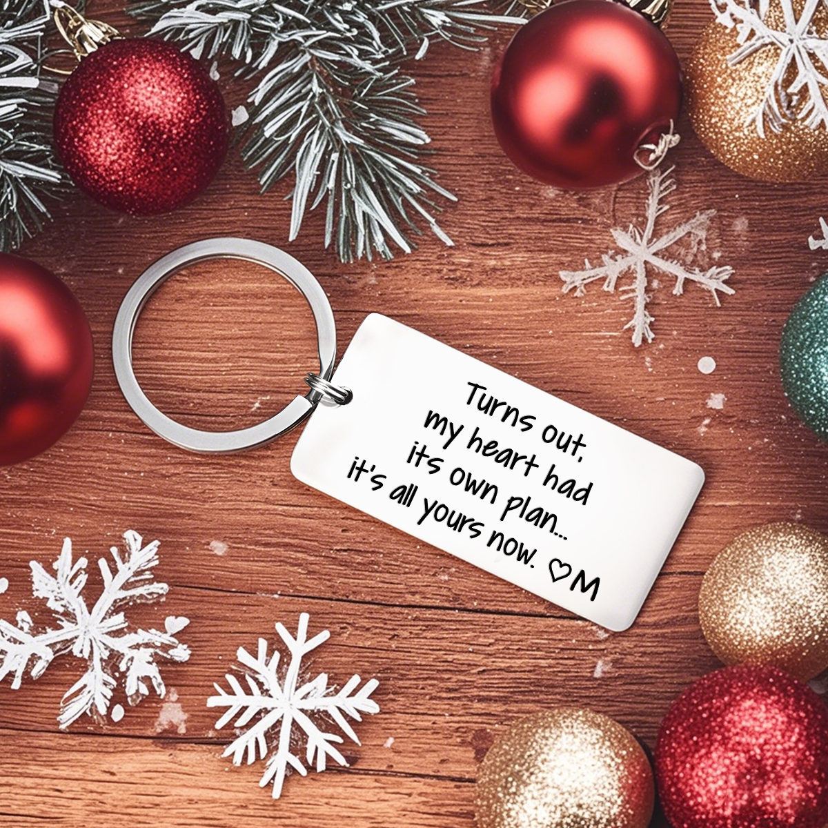 Personalised Funny Keychain Turns out My Heart Had Its Own Plan Its All Yours Now Custom 1 Letter Gift for Couple