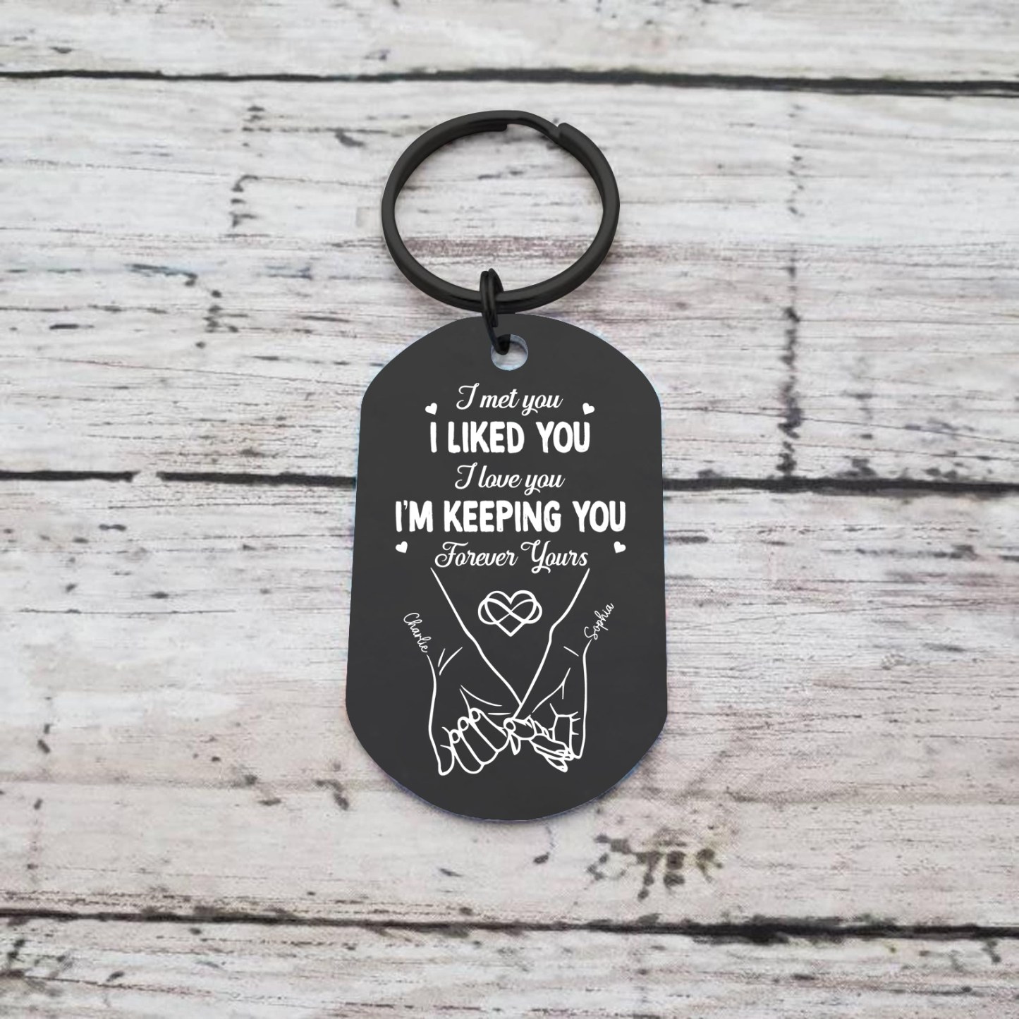 Personalised Keychain The Day It All Began Custom 2 Names and Date Gift for Couple
