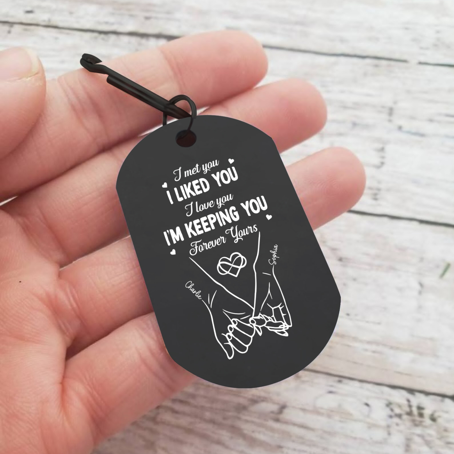 Personalised Keychain The Day It All Began Custom 2 Names and Date Gift for Couple